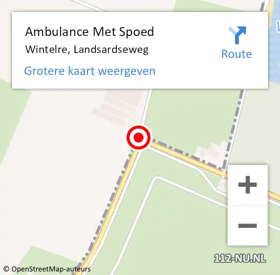 Locatie op kaart van de 112 melding: Ambulance Met Spoed Naar Wintelre, Landsardseweg op 20 juni 2018 17:34