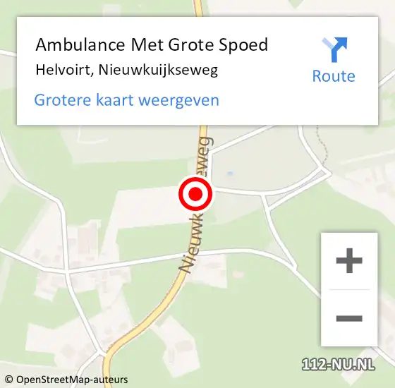 Locatie op kaart van de 112 melding: Ambulance Met Grote Spoed Naar Helvoirt, Nieuwkuijkseweg op 20 juni 2018 19:11