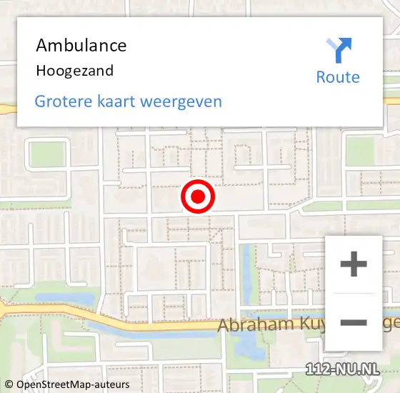 Locatie op kaart van de 112 melding: Ambulance Hoogezand op 20 juni 2018 21:26