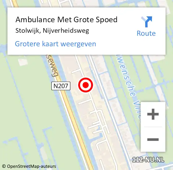 Locatie op kaart van de 112 melding: Ambulance Met Grote Spoed Naar Stolwijk, Nijverheidsweg op 21 juni 2018 09:04