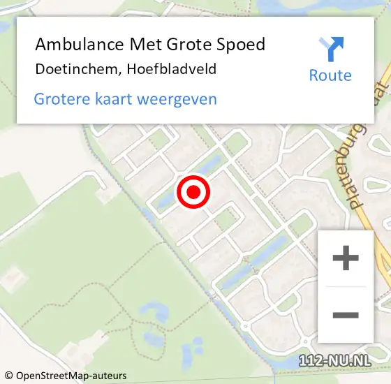 Locatie op kaart van de 112 melding: Ambulance Met Grote Spoed Naar Doetinchem, Hoefbladveld op 21 juni 2018 11:01