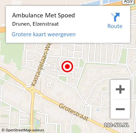 Locatie op kaart van de 112 melding: Ambulance Met Spoed Naar Drunen, Elzenstraat op 21 juni 2018 12:13