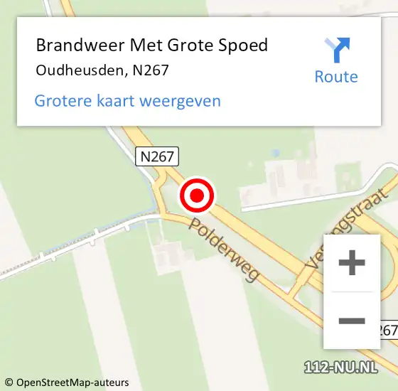 Locatie op kaart van de 112 melding: Brandweer Met Grote Spoed Naar Oudheusden, N267 op 21 juni 2018 12:29