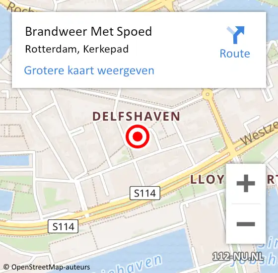Locatie op kaart van de 112 melding: Brandweer Met Spoed Naar Rotterdam, Dirck Hoffstraat op 21 juni 2018 14:06