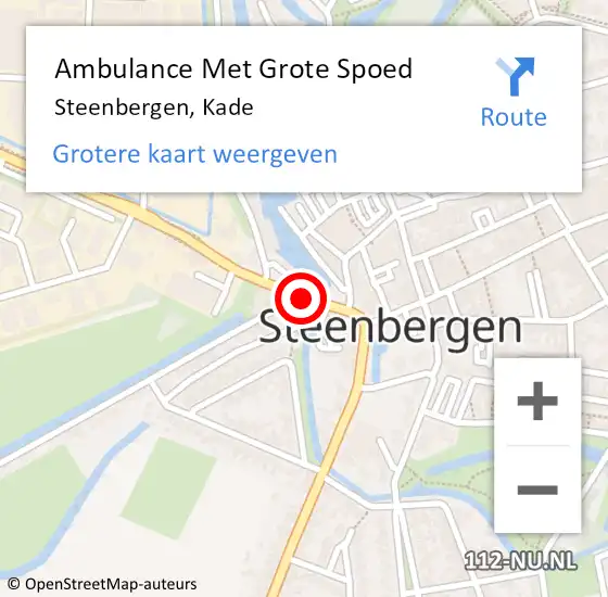 Locatie op kaart van de 112 melding: Ambulance Met Grote Spoed Naar Steenbergen, Kade op 21 juni 2018 16:31