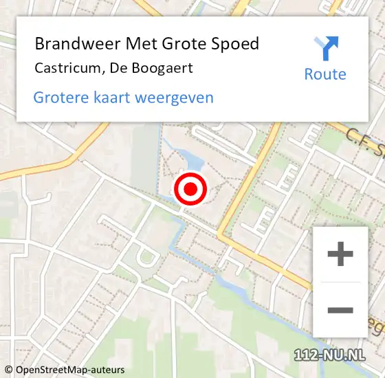 Locatie op kaart van de 112 melding: Brandweer Met Grote Spoed Naar Castricum, De Boogaert op 21 juni 2018 17:21