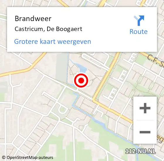 Locatie op kaart van de 112 melding: Brandweer Castricum, De Boogaert op 21 juni 2018 17:24