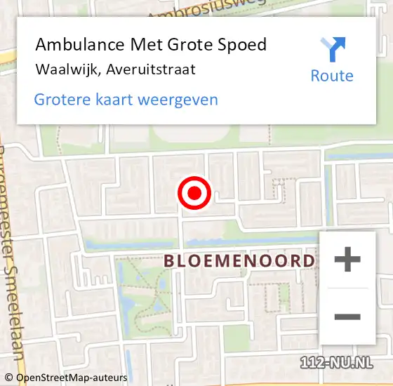 Locatie op kaart van de 112 melding: Ambulance Met Grote Spoed Naar Waalwijk, Averuitstraat op 21 juni 2018 19:33