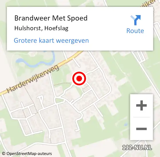 Locatie op kaart van de 112 melding: Brandweer Met Spoed Naar Hulshorst, Hoefslag op 21 juni 2018 21:27