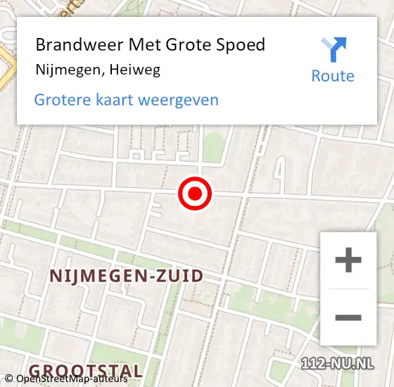 Locatie op kaart van de 112 melding: Brandweer Met Grote Spoed Naar Nijmegen, Heiweg op 22 juni 2018 03:50