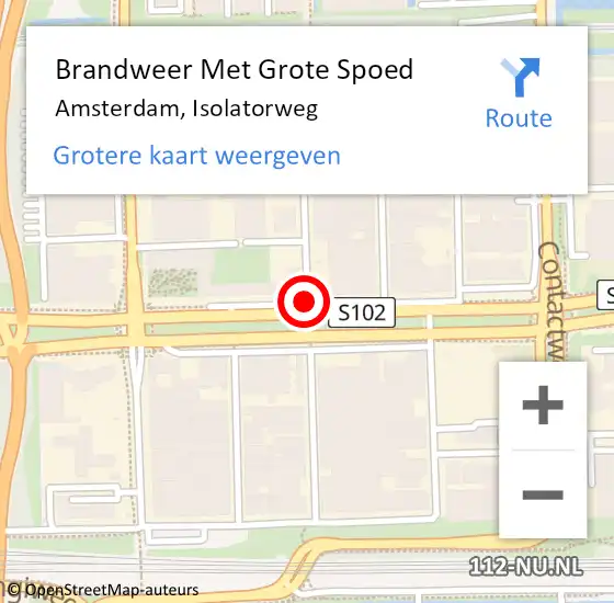 Locatie op kaart van de 112 melding: Brandweer Met Grote Spoed Naar Amsterdam, Isolatorweg op 22 juni 2018 04:24