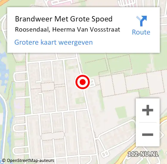 Locatie op kaart van de 112 melding: Brandweer Met Grote Spoed Naar Roosendaal, Heerma Van Vossstraat op 22 juni 2018 04:38