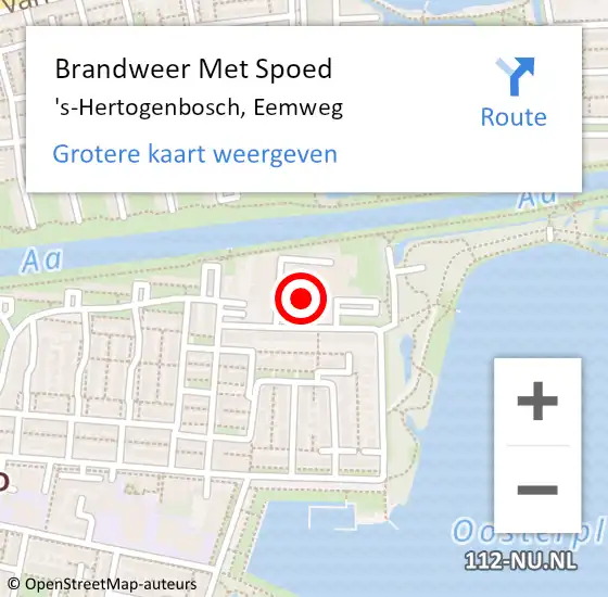 Locatie op kaart van de 112 melding: Brandweer Met Spoed Naar 's-Hertogenbosch, Eemweg op 22 juni 2018 05:11