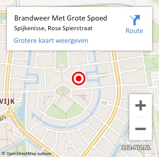 Locatie op kaart van de 112 melding: Brandweer Met Grote Spoed Naar Spijkenisse, Rosa Spierstraat op 22 juni 2018 05:44