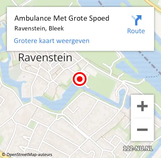 Locatie op kaart van de 112 melding: Ambulance Met Grote Spoed Naar Ravenstein, Bleek op 22 juni 2018 06:41