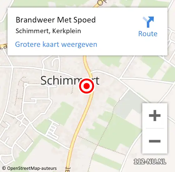 Locatie op kaart van de 112 melding: Brandweer Met Spoed Naar Schimmert, Kerkplein op 22 juni 2018 09:23