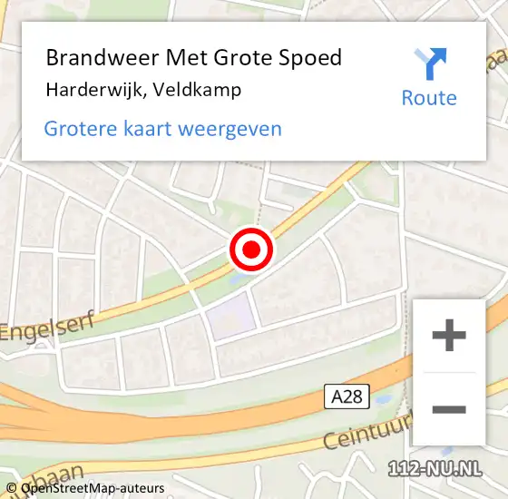 Locatie op kaart van de 112 melding: Brandweer Met Grote Spoed Naar Harderwijk, Veldkamp op 22 juni 2018 10:12