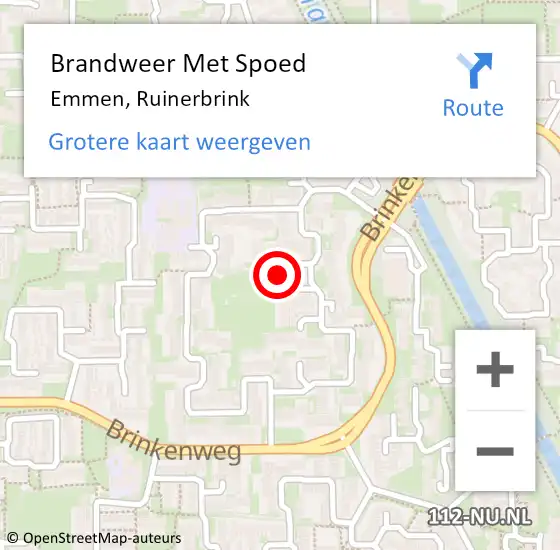 Locatie op kaart van de 112 melding: Brandweer Met Spoed Naar Emmen, Ruinerbrink op 22 juni 2018 10:26