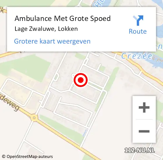 Locatie op kaart van de 112 melding: Ambulance Met Grote Spoed Naar Lage Zwaluwe, Lokken op 22 juni 2018 11:31