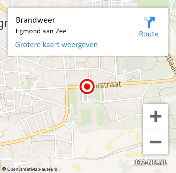 Locatie op kaart van de 112 melding: Brandweer Egmond aan Zee op 22 juni 2018 12:52