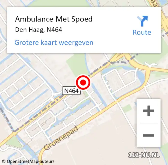 Locatie op kaart van de 112 melding: Ambulance Met Spoed Naar Den Haag, N464 op 22 juni 2018 13:46