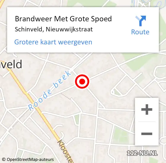Locatie op kaart van de 112 melding: Brandweer Met Grote Spoed Naar Schinveld, Nieuwwijkstraat op 22 juni 2018 14:07