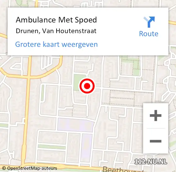 Locatie op kaart van de 112 melding: Ambulance Met Spoed Naar Drunen, Van Houtenstraat op 23 juni 2018 01:10