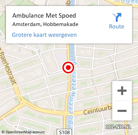 Locatie op kaart van de 112 melding: Ambulance Met Spoed Naar Amsterdam, Hobbemakade op 23 juni 2018 02:35