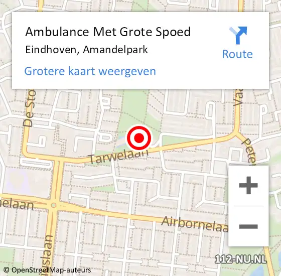 Locatie op kaart van de 112 melding: Ambulance Met Grote Spoed Naar Eindhoven, Amandelpark op 23 juni 2018 06:10