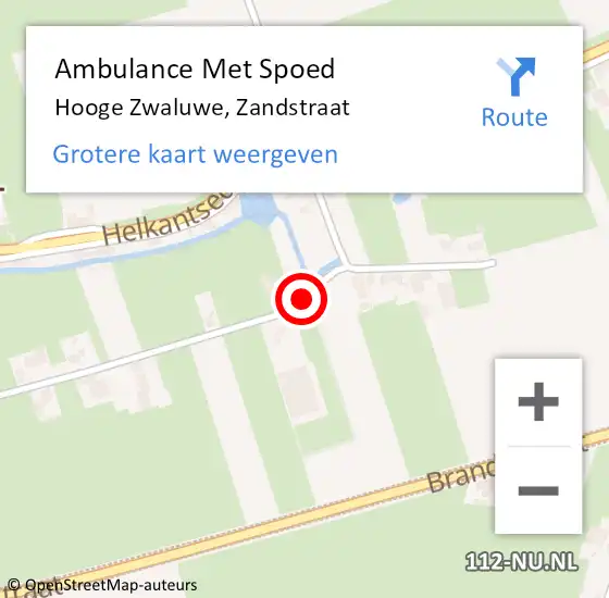 Locatie op kaart van de 112 melding: Ambulance Met Spoed Naar Hooge Zwaluwe, Zandstraat op 23 juni 2018 08:51
