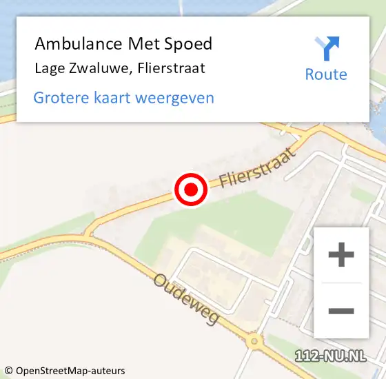 Locatie op kaart van de 112 melding: Ambulance Met Spoed Naar Lage Zwaluwe, Flierstraat op 23 juni 2018 10:56