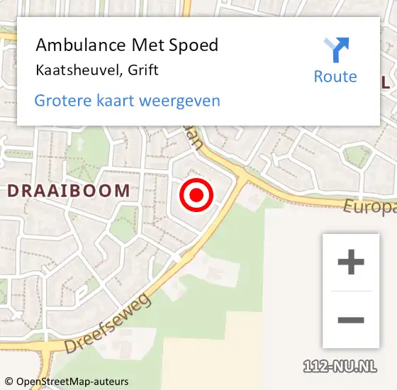 Locatie op kaart van de 112 melding: Ambulance Met Spoed Naar Kaatsheuvel, Grift op 23 juni 2018 11:16