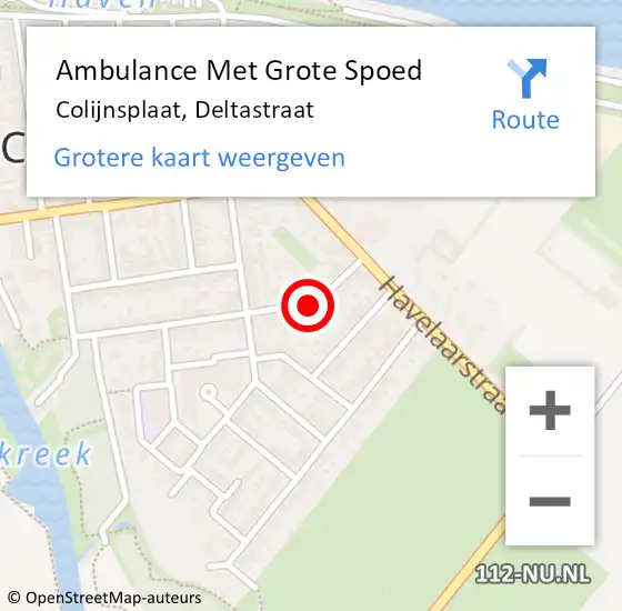Locatie op kaart van de 112 melding: Ambulance Met Grote Spoed Naar Colijnsplaat, Deltastraat op 23 juni 2018 14:28