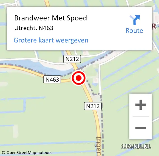 Locatie op kaart van de 112 melding: Brandweer Met Spoed Naar Utrecht, N463 op 23 juni 2018 17:39