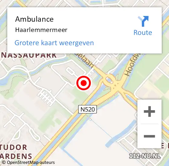 Locatie op kaart van de 112 melding: Ambulance Haarlemmermeer op 23 juni 2018 18:19