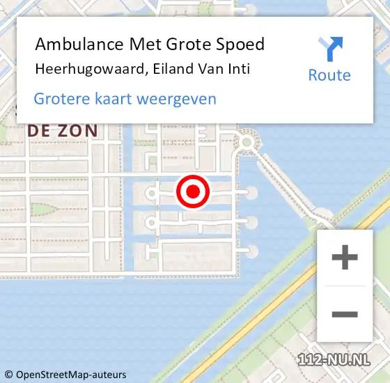 Locatie op kaart van de 112 melding: Ambulance Met Grote Spoed Naar Heerhugowaard, Eiland Van Inti op 23 juni 2018 18:53