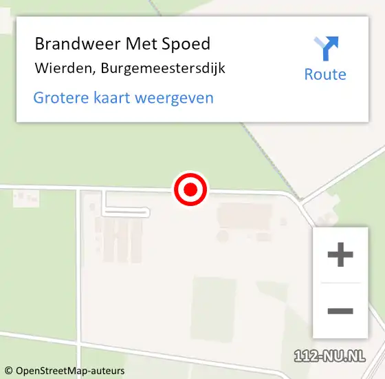 Locatie op kaart van de 112 melding: Brandweer Met Spoed Naar Wierden, Burgemeestersdijk op 23 juni 2018 21:28