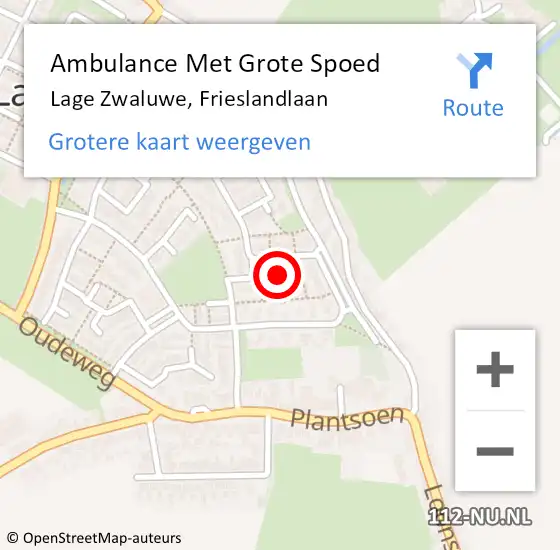 Locatie op kaart van de 112 melding: Ambulance Met Grote Spoed Naar Lage Zwaluwe, Frieslandlaan op 23 juni 2018 22:15