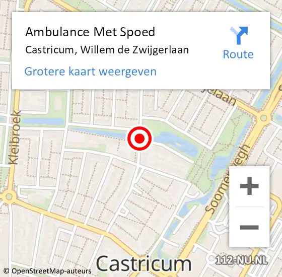 Locatie op kaart van de 112 melding: Ambulance Met Spoed Naar Castricum, Willem de Zwijgerlaan op 24 juni 2018 00:45