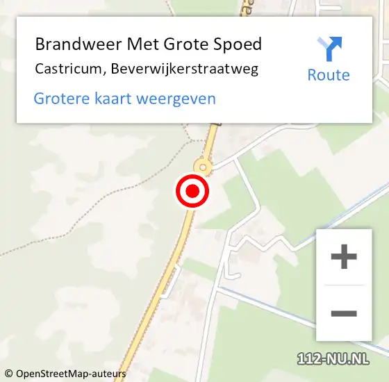 Locatie op kaart van de 112 melding: Brandweer Met Grote Spoed Naar Castricum, Beverwijkerstraatweg op 24 juni 2018 05:10