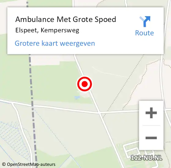 Locatie op kaart van de 112 melding: Ambulance Met Grote Spoed Naar Elspeet, Kempersweg op 24 juni 2018 07:39