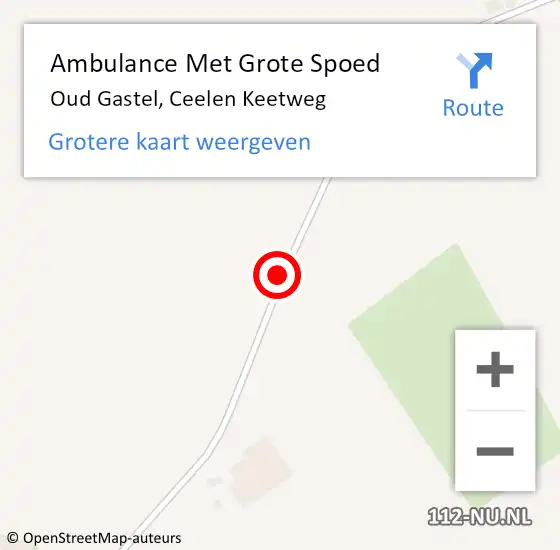 Locatie op kaart van de 112 melding: Ambulance Met Grote Spoed Naar Oud Gastel, Ceelen Keetweg op 24 juni 2018 08:23