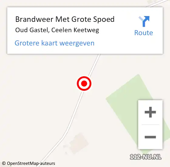 Locatie op kaart van de 112 melding: Brandweer Met Grote Spoed Naar Oud Gastel, Ceelen Keetweg op 24 juni 2018 08:24