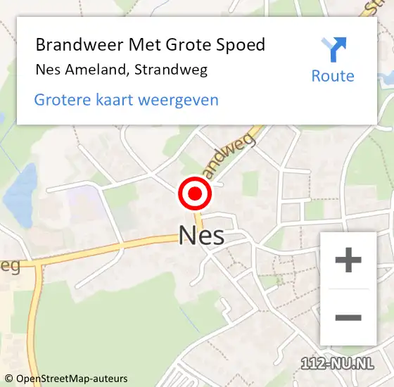 Locatie op kaart van de 112 melding: Brandweer Met Grote Spoed Naar Nes Ameland, Strandweg op 24 juni 2018 11:40