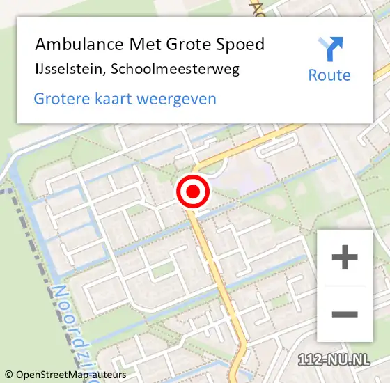 Locatie op kaart van de 112 melding: Ambulance Met Grote Spoed Naar IJsselstein, Schoolmeesterweg op 28 februari 2014 16:06