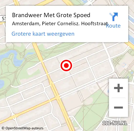 Locatie op kaart van de 112 melding: Brandweer Met Grote Spoed Naar Amsterdam, Pieter Cornelisz. Hooftstraat op 24 juni 2018 13:59