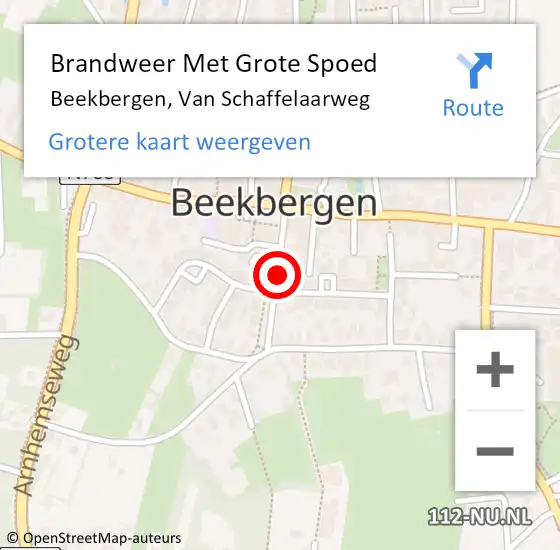 Locatie op kaart van de 112 melding: Brandweer Met Grote Spoed Naar Beekbergen, Van Schaffelaarweg op 24 juni 2018 15:20