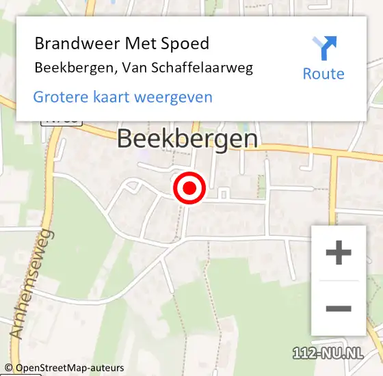 Locatie op kaart van de 112 melding: Brandweer Met Spoed Naar Beekbergen, Van Schaffelaarweg op 24 juni 2018 15:22