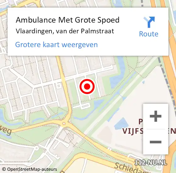 Locatie op kaart van de 112 melding: Ambulance Met Grote Spoed Naar Vlaardingen, van der Palmstraat op 24 juni 2018 17:50