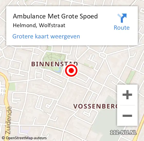 Locatie op kaart van de 112 melding: Ambulance Met Grote Spoed Naar Helmond, Wolfstraat op 24 juni 2018 22:06